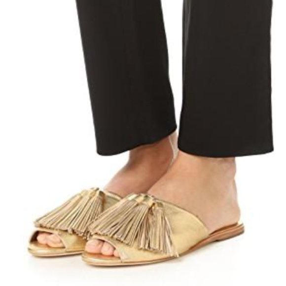 Loeffler Randall Shoes - Loeffler Randall Gold Tassel Slides (7)